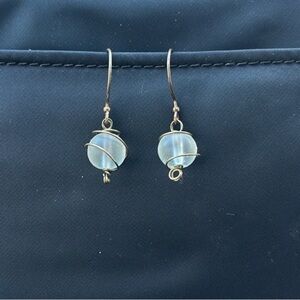 Minimalist Moonstone Spiral Earrings